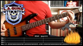 L.A. GUNS - I&#39;ll be there (bass cover w/Tabs &amp; lyrics)