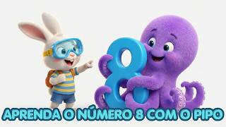 "QUANTOS BRAÇOS TEM O POLVO? 🐙🌊 Música do Número 8 para Crianças"