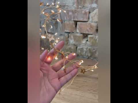 IKEA STRÅLA світлодіодна гірлянда на 80 лампочок, зірка/золото на батарейках (оригінал)