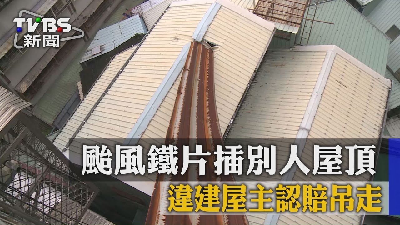 颱風鐵片插別人屋頂 違建屋主認賠吊走