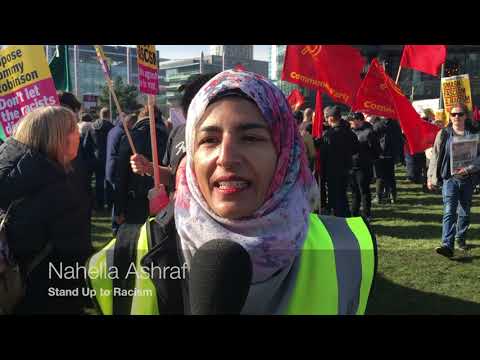 Tommy Robinson gathers thousands in Salford