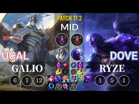 KT Ucal Galio vs Dove Ryze Mid - KR Patch 11.2