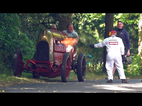 1911 FIAT S76 in Action - 28.4-litre 4-Cylinder Engine Spitting HUGE Flames!