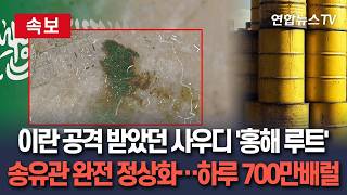 [????속보] 이란 공격으로 감소했던 사우디 '홍해 우회수출 송유관' 완전히 정상화…하루 700만 배럴  / 연합뉴스TV(YonhapnewsTV) / 연합뉴스TV