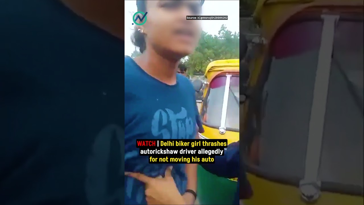 WATCH | Delhi biker girl thrashes autorickshaw driver allegedly for not moving his auto