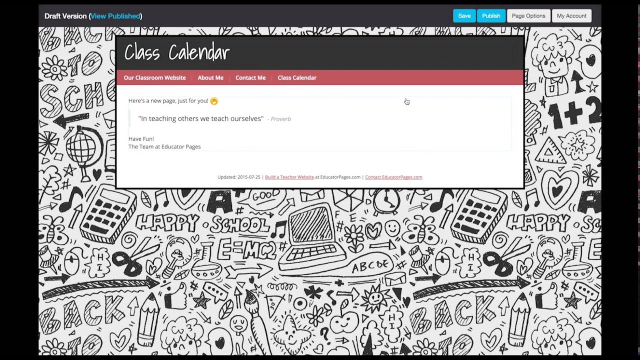 Educator Pages How To - Create a Page