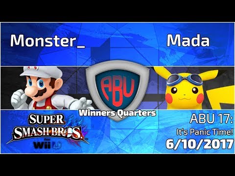 ABU 17: Mada (Pikachu) vs. Monster_ (Mario) - SSB4 Singles Winners Quarters