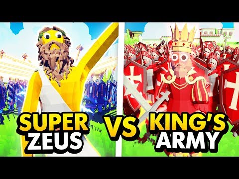 SECRET SUPER ZEUS vs MASSIVE KING'S ARMY IN TABS (Totally Accurate Battle Simulator Funny Gameplay)