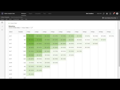 Overview of Cohort Tables in Analysis Workspace