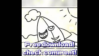Shark in the ocean! Shark coloring book pages free download!