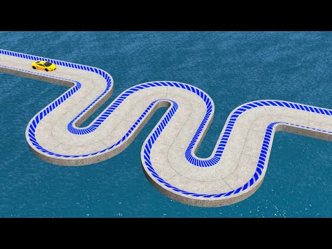 Impossible W Shape Bridge Crossing Cars Vs Deep Water - BeamNG.Drive