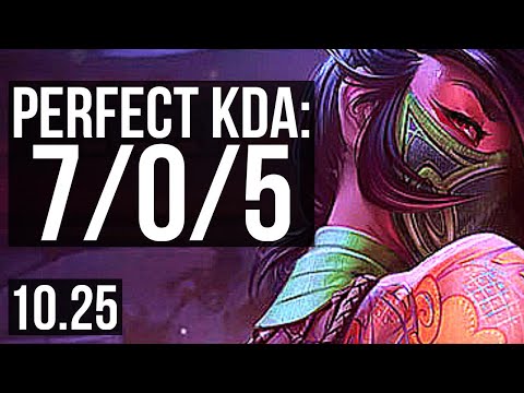 AKALI vs SETT (MID) | 7/0/5, Godlike, 300+ games | KR Master | v10.25