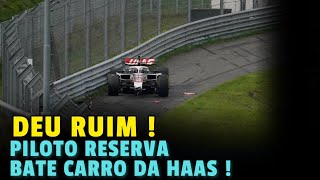 DEU RUIM! PILOTO RESERVA BATE CARRO DA HAAS DURANTE TESTE | FORMULA 1