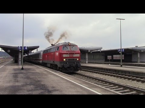Eurocity-Umleiter in Kempten: 218er Sound im April (Teil 2)