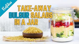 Layered Jar Salads with Bulgur Wheat 🫙 Easy and Healthy Meal Prep Technique | 4 DIFFERENT RECIPES