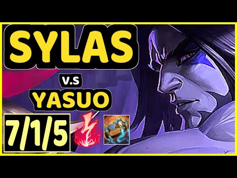 RATHER (SYLAS) vs YASUO - 7/1/5 KDA MID GAMEPLAY - KR Ranked GRANDMASTER