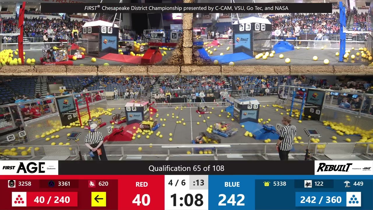 Qualification 65 - FIRST Chesapeake District Championship presented by C-CAM, VSU, Go Tec, and NASA