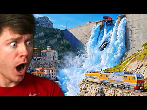 Reacting to CHAOS FLOOD the UNSTOPPABLE DISASTER! (BeamNG Drive)