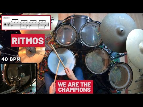RITMOS de WE ARE THE CHAMPIONS en BATERÍA – Queen (8 Ritmos Fáciles)
