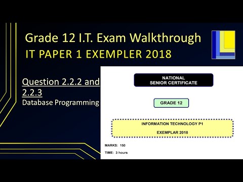 Information Technology Grade 12 Exempler 2018 Paper 1 Questions 2.2.2 and 2.2.3