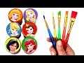 Disney Princess Baby Drawing and Painting with Surprise Toys Ariel Belle Jasmine Cinderella Rapunzel