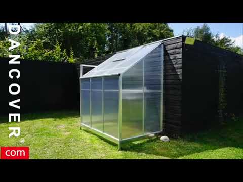 LEAN-TO VÄXTHUS POLYKARBONAT, 2,4M², 1,25X1,92X2,21M, ALUMINIUM