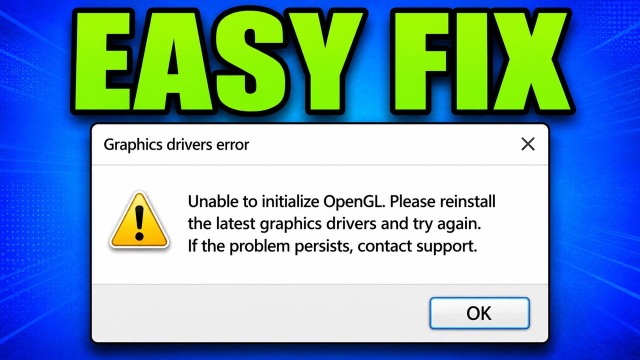 How To Fix OpenGL Error for Old PC or No Graphics Card