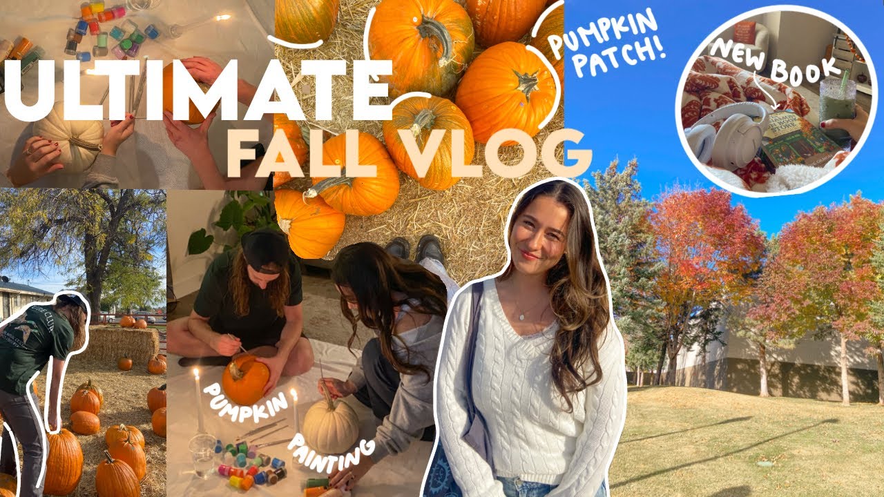 Ultimate fall vlog: painting pumpkins, pumpkin patch, starting a new book and fall baking🎃📖🍂🍪