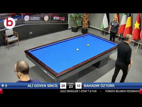 ALİ GÜVEN SİNCİL & BAHADIR ÖZTÜRK Bilardo Maçı - 2022 ERKEKLER 1.ETAP-6.TUR