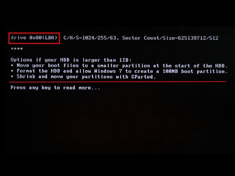 Drive 0x80 (LBA) : C/H/S =1024/255/63 || Tutorial
