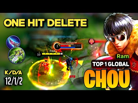 ONE SHOT! Chou Best Build 2023 [ Chou Top 1 Global Gameplay ] By Ram - Mobile Legends