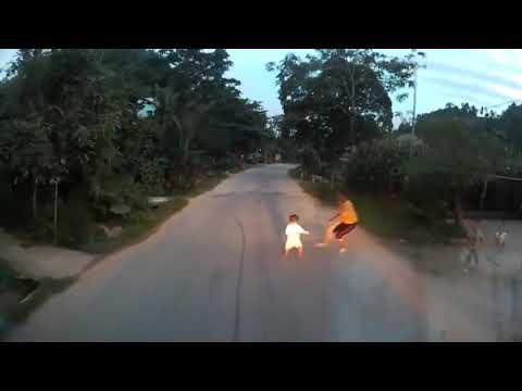 May mắn tài xế phản ứng nhanh khi bé bất ngờ chạy sang đường