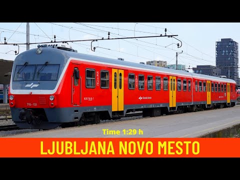 Cab ride - train drivers view on Slovenia's rail from Ljubljana to Novo mesto in 4K