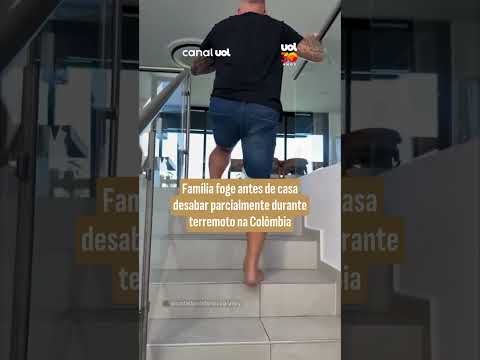 ‘Meu Deus, corre!’: Família foge de casa antes de desabamento durante terremoto na Colômbia