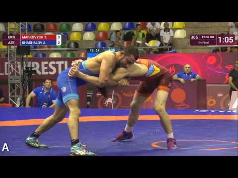 1/4 FS - 57 kg: T. MARKOVYCH (UKR) v. A. KHASHALOV (AZE)