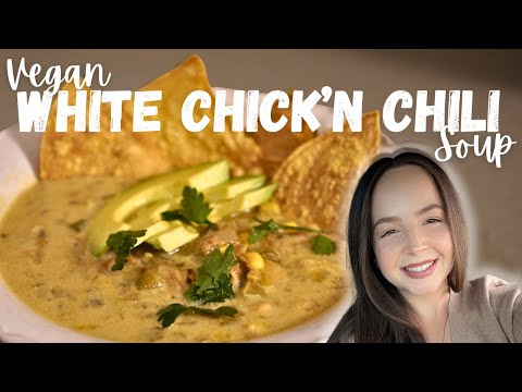 🥑Vegan White Chick'n Chili | Oil Free, High Protein, Fall Staple!