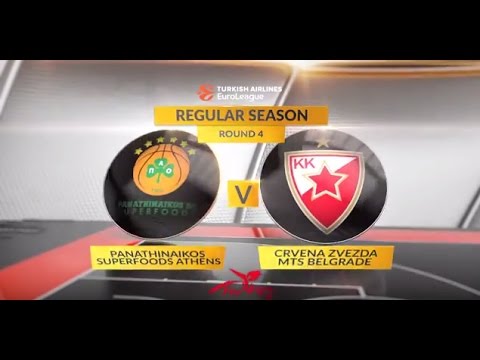 EuroLeague Highlights RS Round 4: Panathinaikos Superfoods Athens 70-59 Crvena Zvezda mts Belgrade