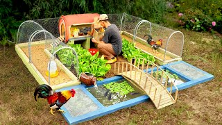 Transfer old barrel into chicken coop | How to DIY 3in1 chicken cage