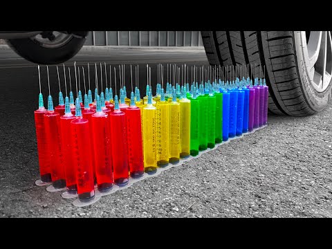 Experiment Car vs Syringes, Toy, Play doh, Slime, balloons | Crushing Crunchy & Soft things with Car