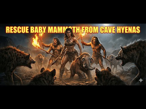 Life Millions of Years Ago | Prehistoric Humans Rescue: Baby Mammoth vs Hyenas & Saving Wounded Mom