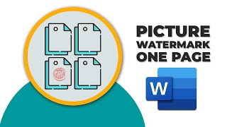 How to add picture watermark in word to only one page