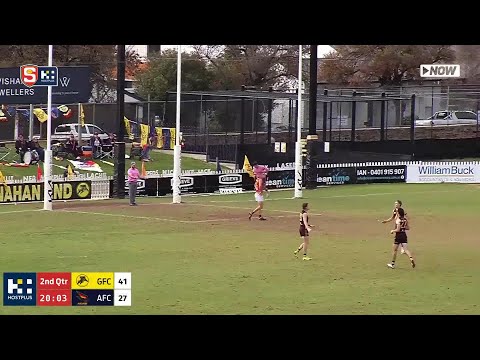 Glenelg's Liam McBean juggles & snaps on his left - Rd 13 Hostplus SANFL Snapshot