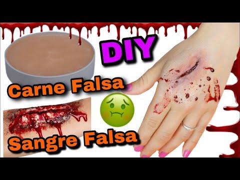 COMO HACER SANGRE FALSA Y CARNE FALSA PARA HERIDA FALSA | NatyGloss