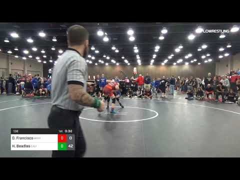 138 Lbs Rr Rnd 4 Deanna Francisco Minnesota Dual Vs Hailie Beadles California Blue