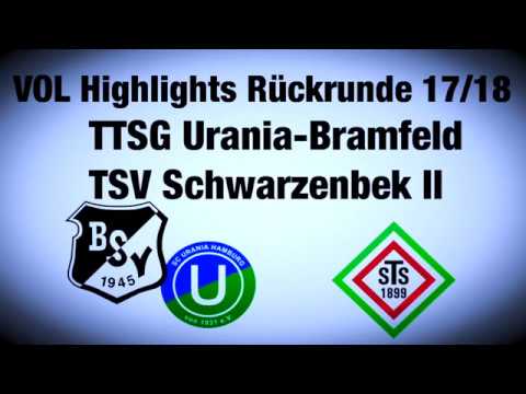Tischtennis Verbandsoberliga Nord Highlights TTSG Urania-Bramfeld - TSV Schwarzenbek ll , 24.02.2018