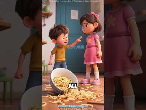 “Kids Fight Over Noodles 🍜😂 But Guess Who Ends Up Cleaning the Floor?”#usa #english #ronaldo #shorts