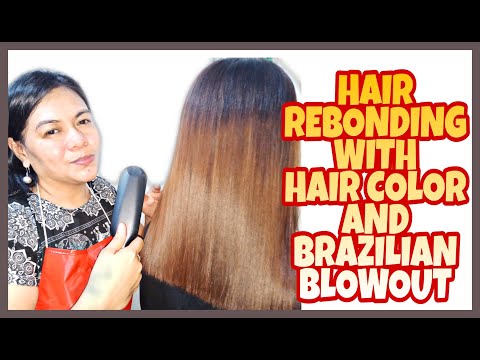 HAIR REBONDING USING EPSA WITH HAIR COLOR AND BRAZILIAN BLOWOUT by Lola Kikay