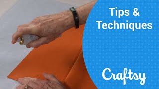 Using Spray Adhesive to Baste Velvet on Pillows