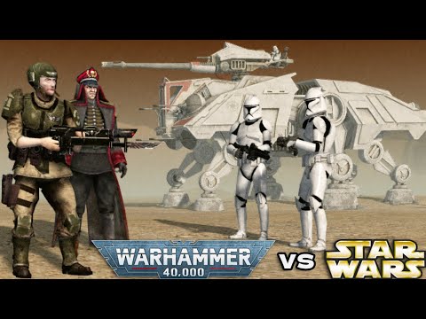 WARHAMMER 40K vs STAR WARS ▶ Imperial Guard vs Galactic Republic - Men of War: Assault Squad 2