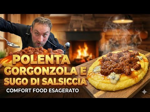 Polenta al Gorgonzola con sugo di salsiccia🤤🤯COMFORT FOOD ESAGERATO 
